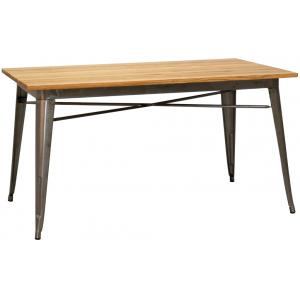 Photo MTA1770 : Industrial table in metal and oiled elm wood