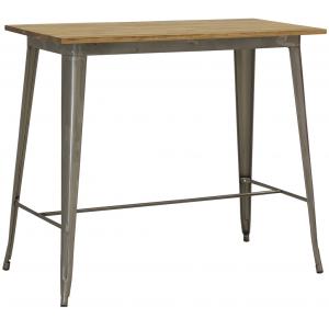 Photo MTA1790 : Bushed steel and wooden table