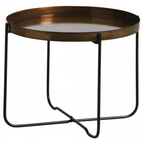 Photo MTB1480 : Folding antique gold metal coffee table