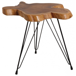 Photo MTB1630 : Table d'appoint en teck avec pieds en épingles.