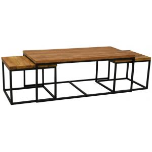 Photo MTB187S : Tables basses modulables en bois recyclé