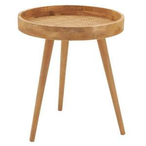 Photo MTB2140 : Table en pin naturel et rotin