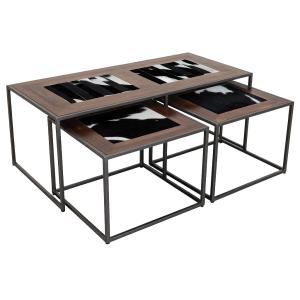 Photo MTB233S : Série de 3 tables en bois et métal