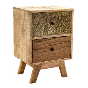 Photo MTN1240 : Mango and metal nightstand