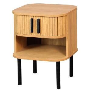 Photo MTN1390 : Bedside table in slatted MDF