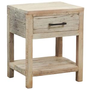 Photo MTN1470 : Table de nuit en bois recylé blanchi