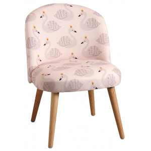 Photo NCE1280C : Chaise enfant en coton et bois