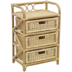 Photo NCM1080 : Rattan chest with 3 drawers