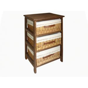 Photo NCM1720C : Wooden chest with 3 willow drawers 