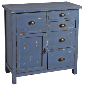 Photo NCM3280 : Antique blue wooden chest of drawers