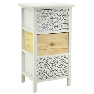 Photo NCM3390 : White natural paulownia cabinet