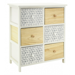 Photo NCM3410 : White and natural paulownia cabinet