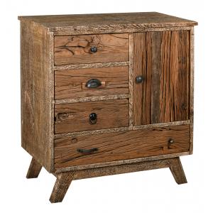 Photo NCM3530 : Recycled wood and metal  asymmetric chest of drawers