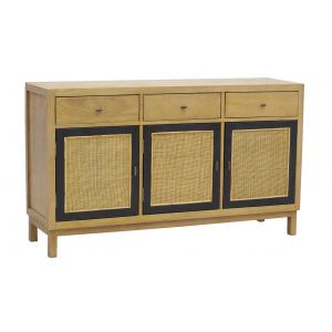 Photo NCM3580 : Mango wood and rattan chest of drawers