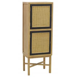 Photo NCM3590 : Mango wood and rattan chest of drawers