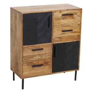 Photo NCM3710 : Natural and stained mango wood chest of drawers