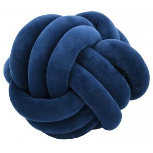 Photo NCO2573 : Coussin noeud en velours bleu