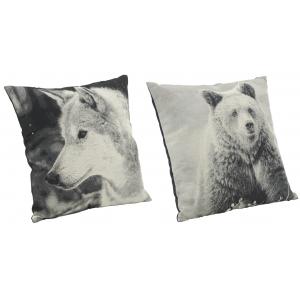 Photo NCO2670 : Bear and wolf cotton cushion