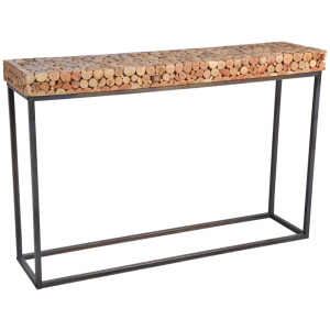 Photo NCS1350 : Black metal and wooden console table 