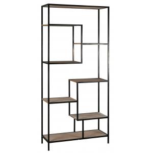 Photo NET2580 : Mdf fir wood vener and metal shelf, 8 shelves