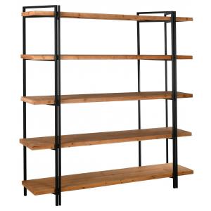 Photo NET2590 : Mdf fir wood vener and metal shelf, 5 shelves