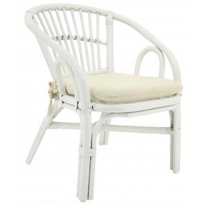 Photo NFE1530C : White lacquered rattan children's chair 