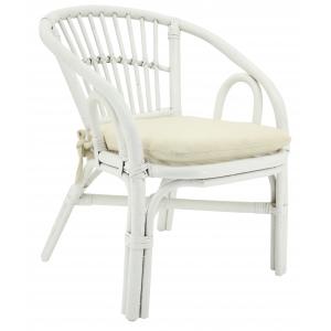 Photo NFE1530C : Fauteuil en rotin laqué blanc