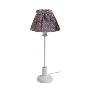 Photo NLA1841 : Lampe en bois et coton gris