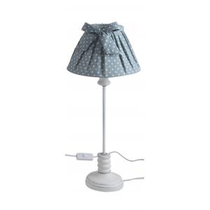 Photo NLA1843 : Lampe en bois et coton bleu