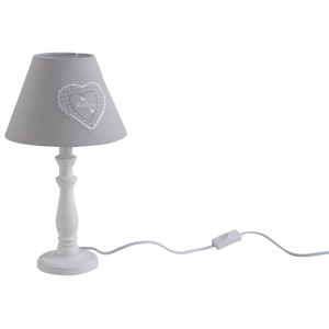 Photo NLA2120 : Wooden lamp with grey heart design