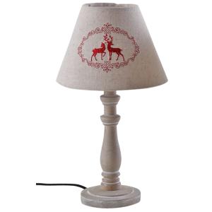 Photo NLA2220 : Cotton and wooden deer table lamp
