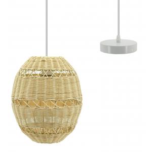 Photo NLA2771 : Natural rattan ball lamp and metal structure