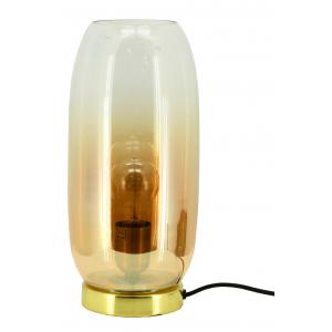 Photo NLA2900V : Lampe à poser en verre ambré et métal doré