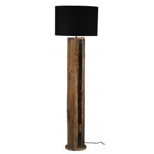 Photo NLA3050 : Black cotton and recycled wood floor lamp