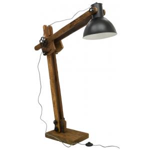 Photo NLA3130 : Stained metal and recycled wood floor lamp Archi