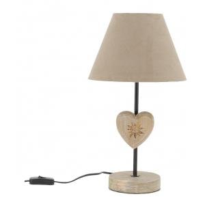 Photo NLA3180 : Metal lamp with wooden heart