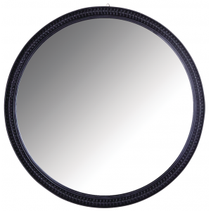 Photo NMI1770V : Grand miroir en rotin noir
