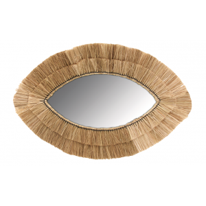 Photo NMI1830V : Miroir oeil en jonc naturel