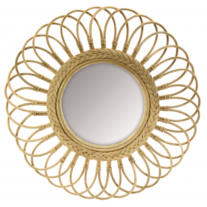 Photo NMI1900V : Rattan core mirror Daisy