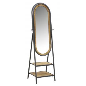 Photo NMI1990V : Pine wood and metal mirror