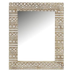 Photo NMI2030V : Mango wood mirror with Aztec pattern