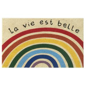 Photo NPA3240 : Bleached coco door mat Rainbow design