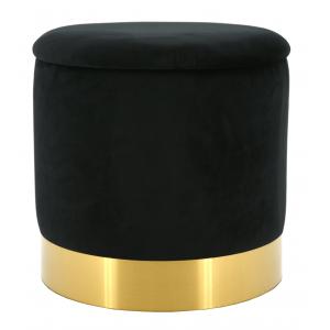 Photo NPO1522 : Metal and black velvet pouf