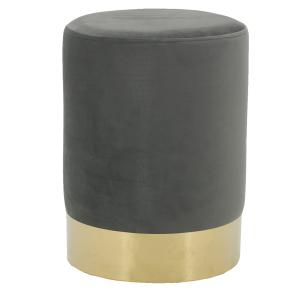 Photo NPO1620 : Pouf in light grey velvet 