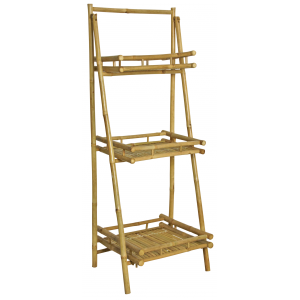 Photo NPR1680 : Folding natural bamboo 3 layers shelf