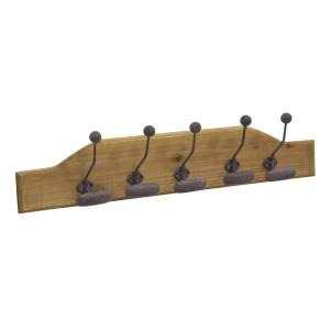 Photo NPT1180 : Wood and metal 5 hook hanger