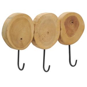 Photo NPT1593 : Teak wood coat hook - 3 hooks