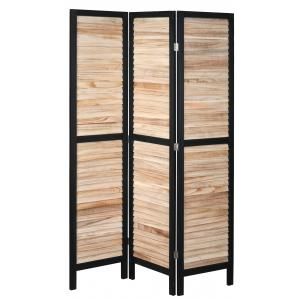 Photo NPV1590 : Black stained and natural paulownia floor screens