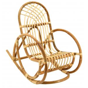 Photo NRE1080 : Rocking chair en rotin naturel