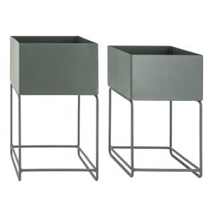 Photo NSE172S : Square matt lacquered metal plant stands